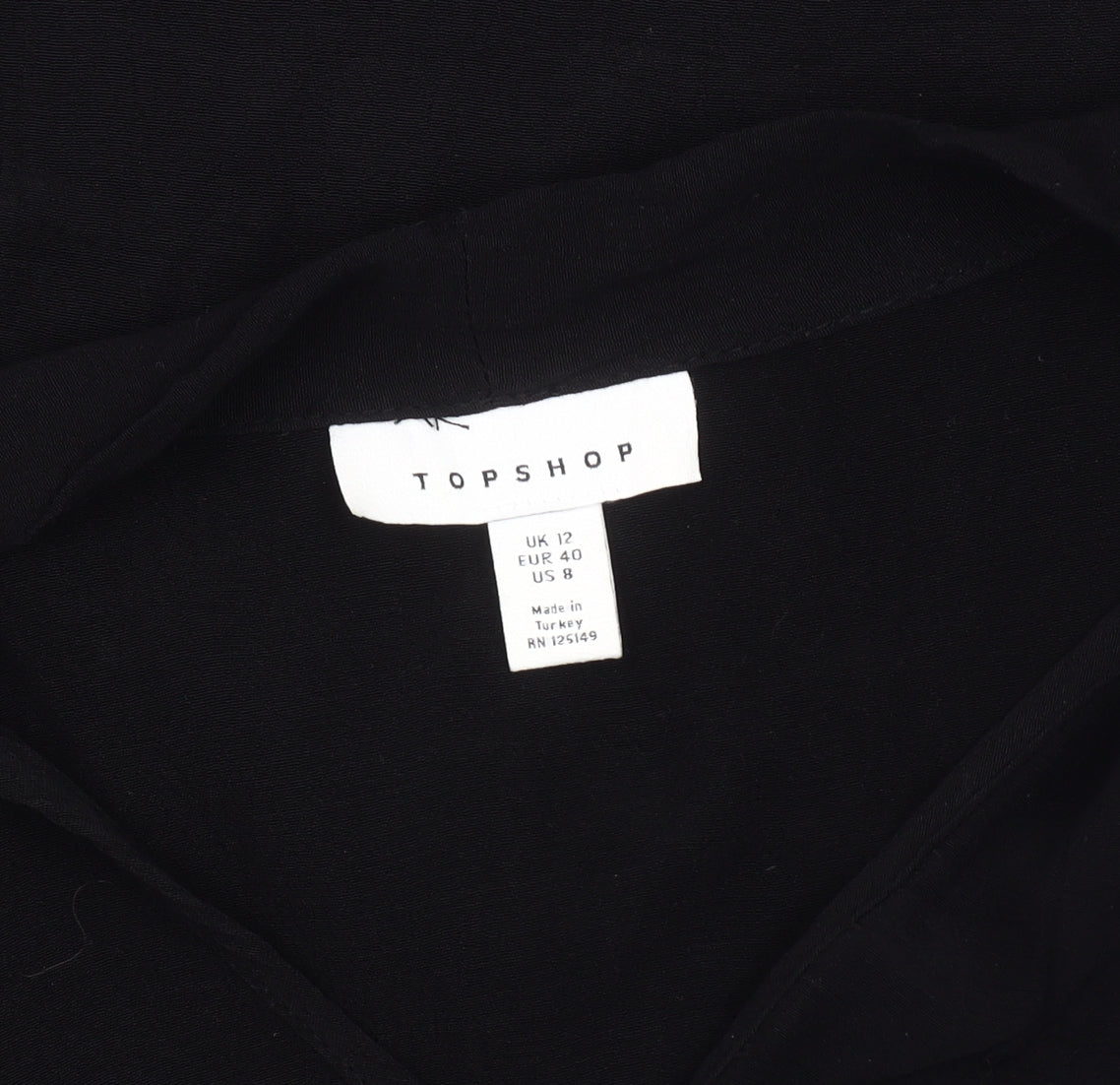 Topshop Women's Black Long Sleeve Blouse Size 12
