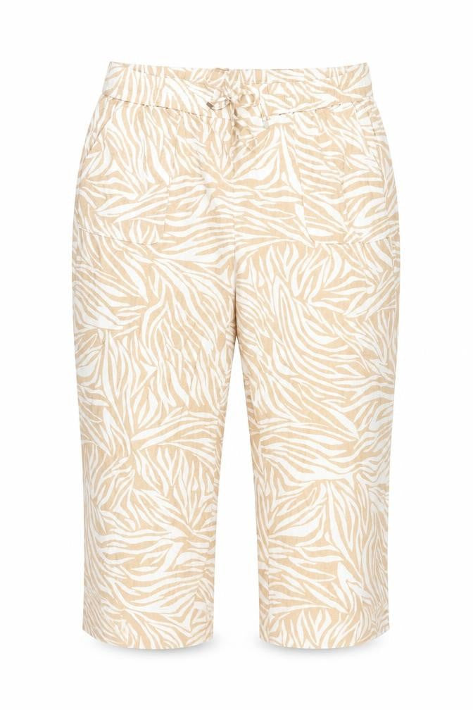 SPIRIT Women's Beige Animal Print Trousers Size 16