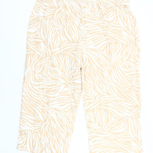 SPIRIT Women's Beige Animal Print Trousers Size 16