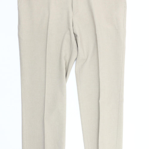 Farah Men's Beige Classic Trousers, Size 42