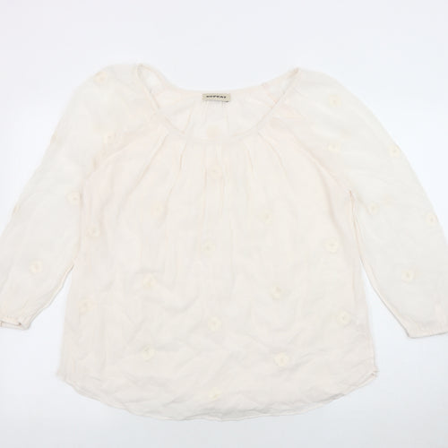 REPEAT Women’s Ivory 3/4 Sleeve Tunic Blouse Size 10