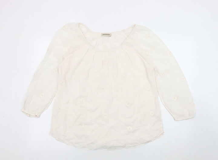 REPEAT Women’s Ivory 3/4 Sleeve Tunic Blouse Size 10