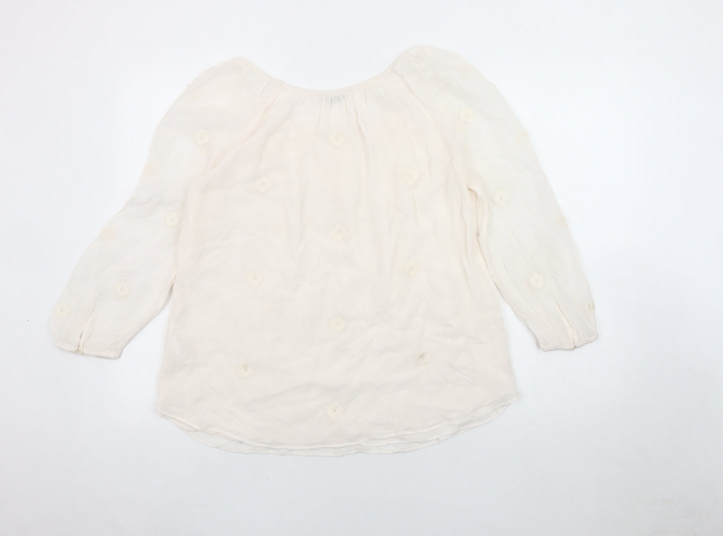 REPEAT Women’s Ivory 3/4 Sleeve Tunic Blouse Size 10