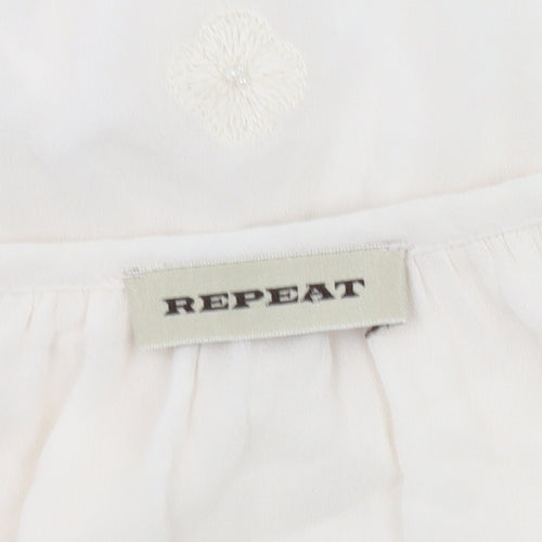 REPEAT Women’s Ivory 3/4 Sleeve Tunic Blouse Size 10