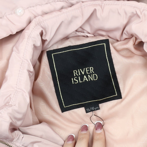 River Island Girls Pink Puffer Jacket 15-16 Years