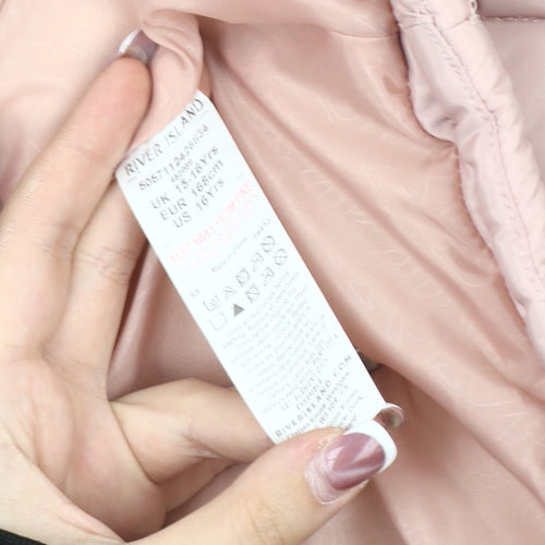River Island Girls Pink Puffer Jacket 15-16 Years