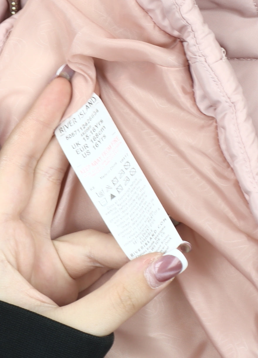 River Island Girls Pink Puffer Jacket 15-16 Years