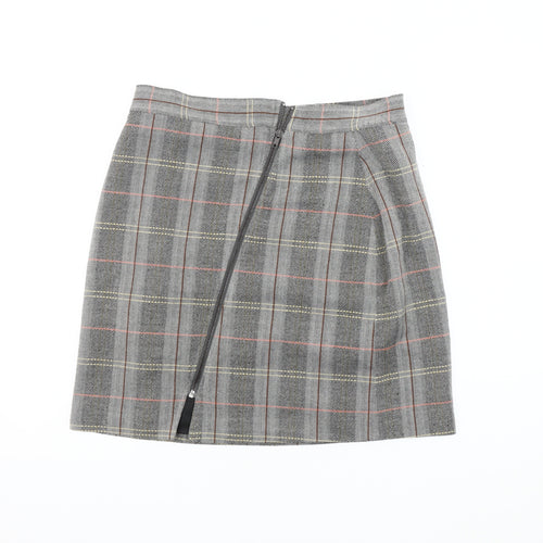 Label Lab Women's Grey Plaid Short Pencil Skirt Size 12