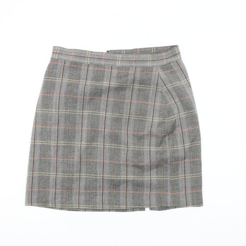 Label Lab Women's Grey Plaid Short Pencil Skirt Size 12