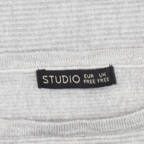 Studio Women's Grey Sequin Pullover Jumper One Size