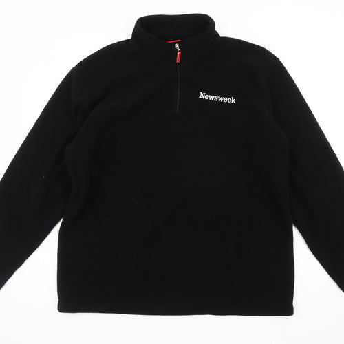 Newsweek Men's XL Black Fleece Pullover Sweatshirt