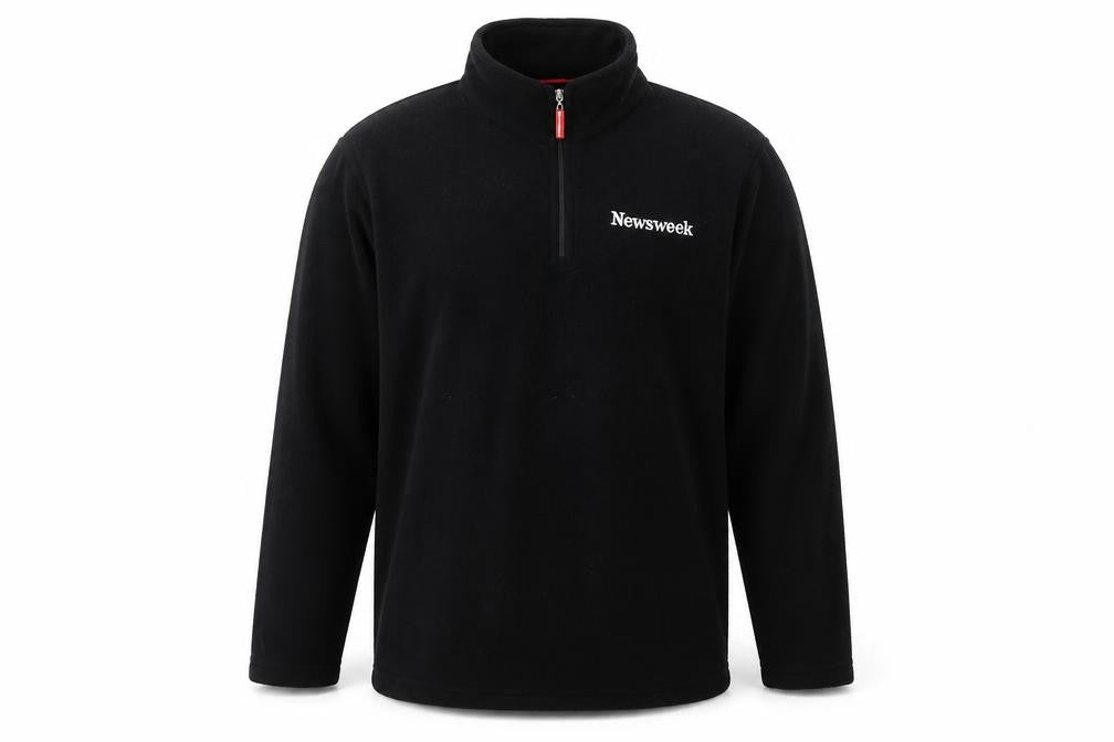 Front view of Newsweek Men's XL Black Fleece Pullover Sweatshirt