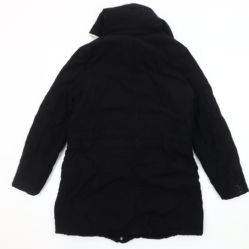 B.YOU Women's Black Hooded Parka Coat Size 12