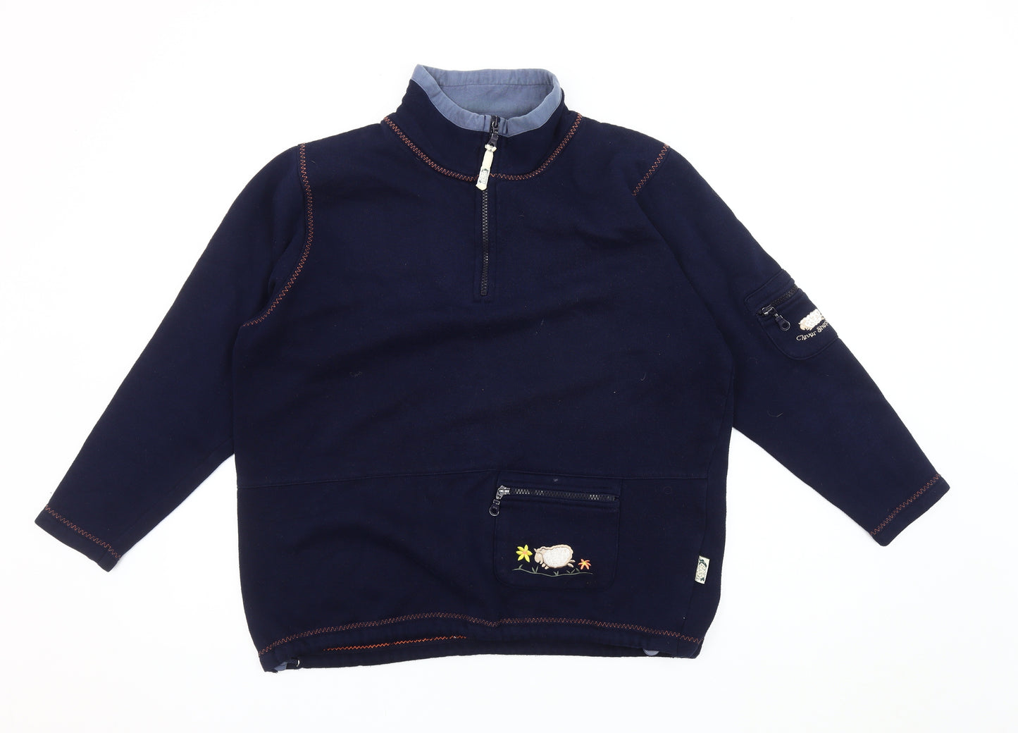 Clever Shepherd Women's Blue Pullover Sweatshirt Size 10