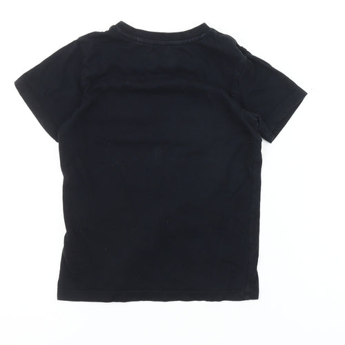 Blue Zoo Boys Black Graphic T-Shirt 7-8 Years Casual Short Sleeve