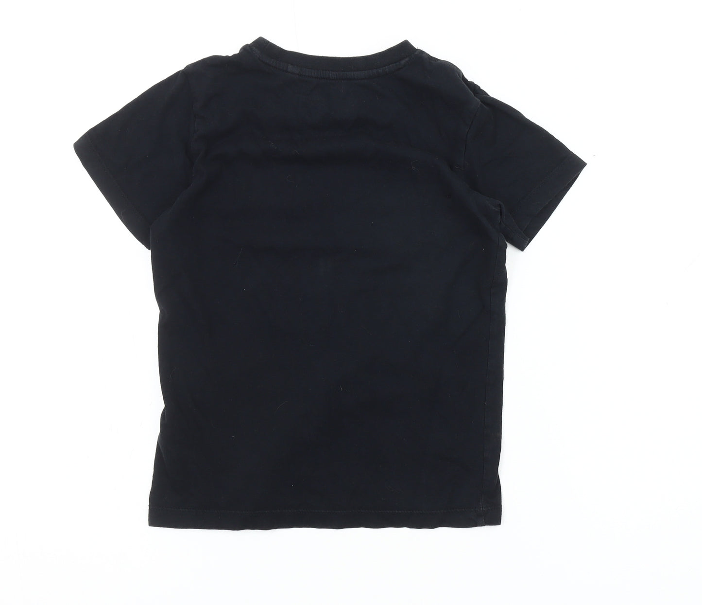 Blue Zoo Boys Black Graphic T-Shirt 7-8 Years Casual Short Sleeve