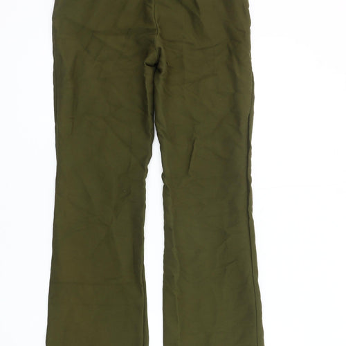 H&M Women's Green Straight Trousers, Size 6