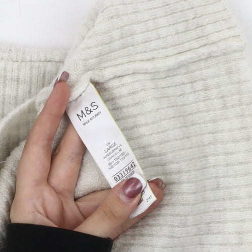 Marks and Spencer Women's Ivory Knit Jumper L