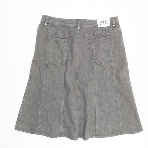 Marks and Spencer Women's Grey A-Line Denim Skirt Size 16