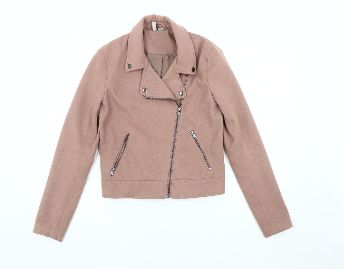 H&M Women's Brown Motorcycle Jacket, Size 6, Autumn/Spring