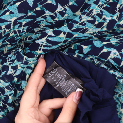 Marks and Spencer Women's Plus Blue Pleated Skirt Size 22