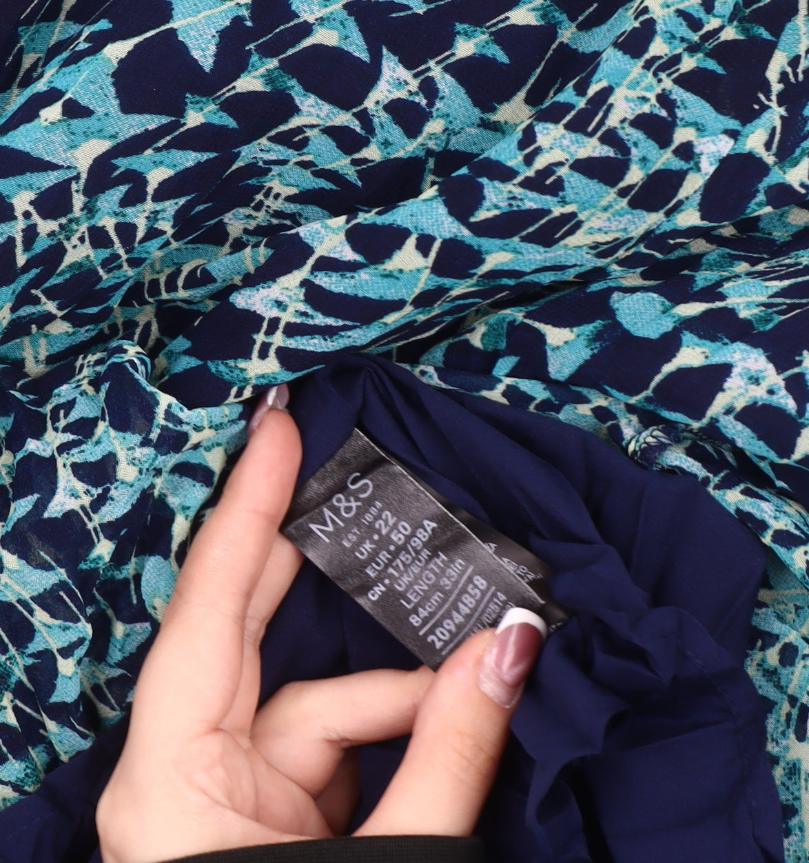 Marks and Spencer Women's Plus Blue Pleated Skirt Size 22