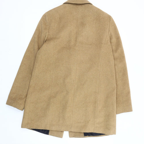 Dorothy Perkins Women Beige Wool Blend Coat Size 12
