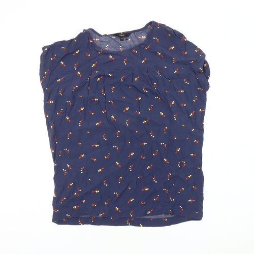 Next Women's Multicoloured Floral Cotton Blend Top