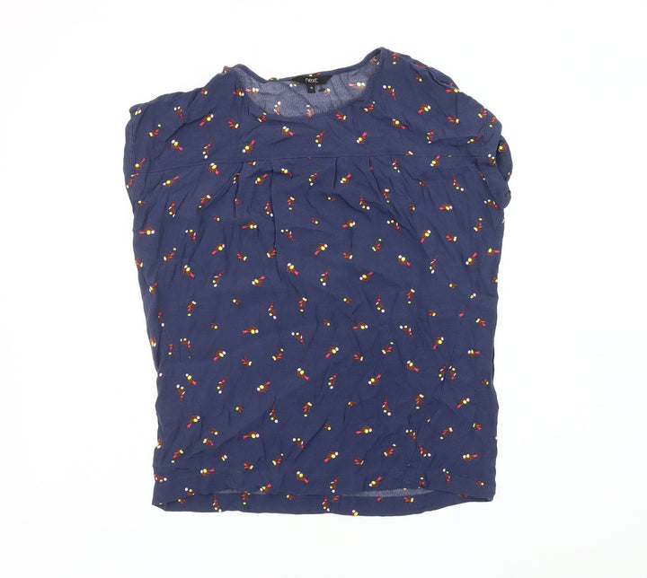 Next Women's Multicoloured Floral Cotton Blend Top