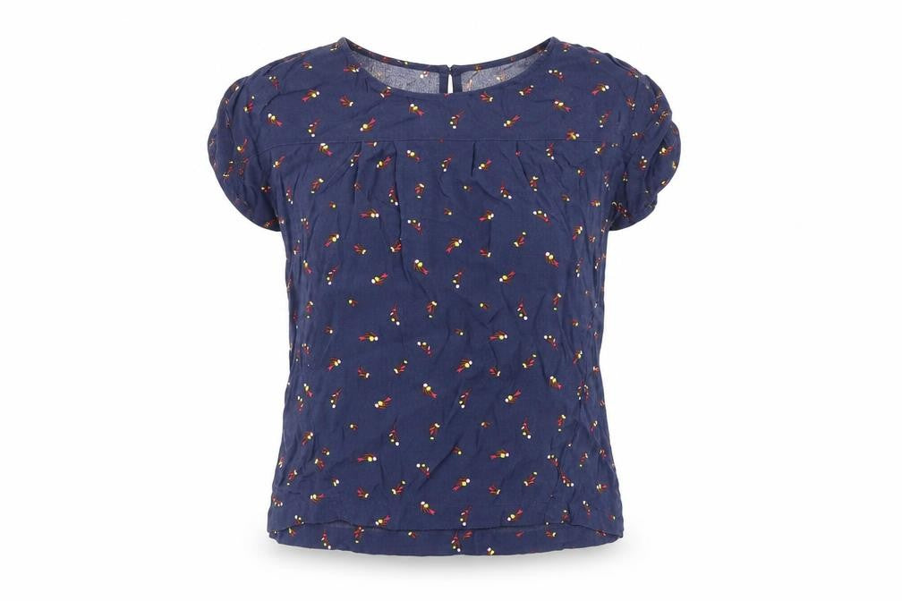 Front view of Next Women's Multicoloured Floral Cotton Blend Top