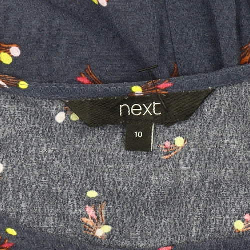 Next Women's Multicoloured Floral Cotton Blend Top