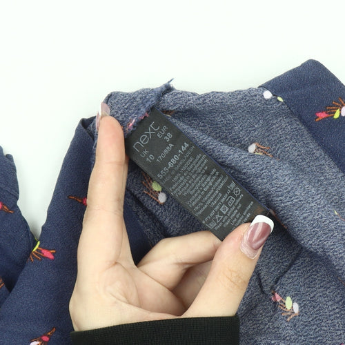 Next Women's Multicoloured Floral Cotton Blend Top