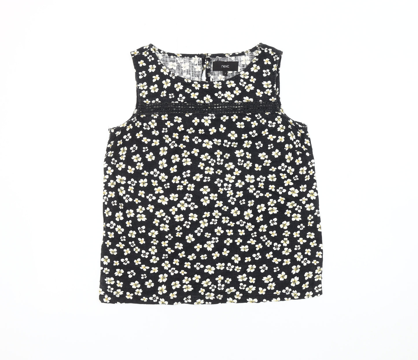 Next Women's Black Floral Sleeveless Tank Top Size 8