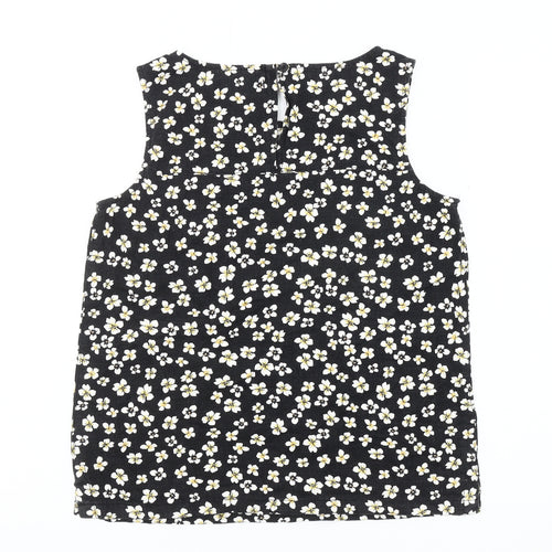 Next Women's Black Floral Sleeveless Tank Top Size 8
