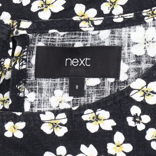 Next Women's Black Floral Sleeveless Tank Top Size 8
