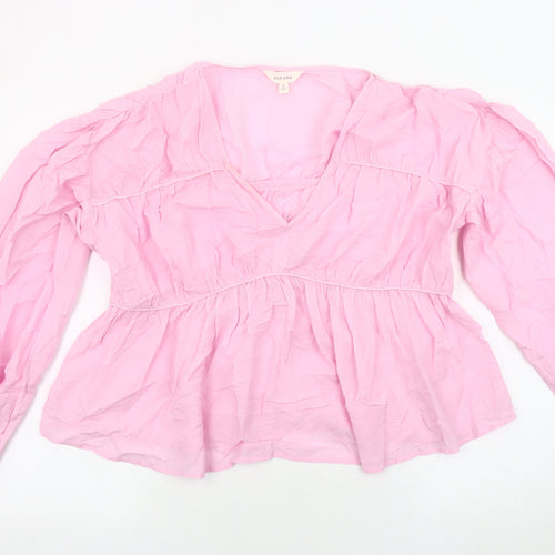 Per Una Women's Pink Tunic Blouse, Size 12, V-Neck