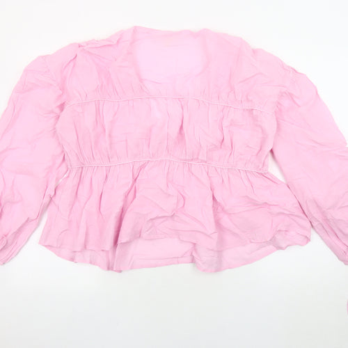 Per Una Women's Pink Tunic Blouse, Size 12, V-Neck