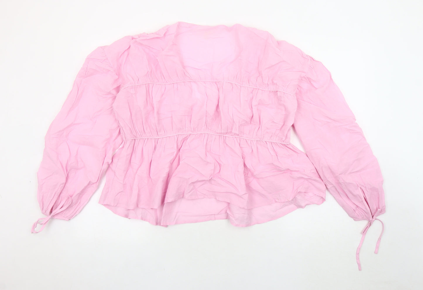 Per Una Women's Pink Tunic Blouse, Size 12, V-Neck
