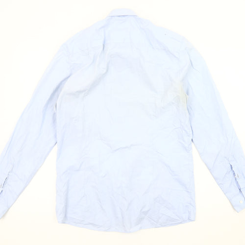 River Island Men's Blue Long Sleeve Button-Up Shirt M
