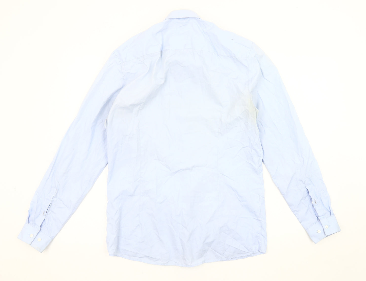 River Island Men's Blue Long Sleeve Button-Up Shirt M