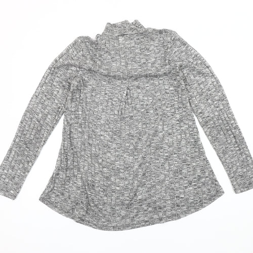 Cable & Gauge Womens Grey Mock Neck Pullover Jumper M