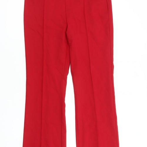 MNG Women's Red Trousers Size 12 Straight Leg