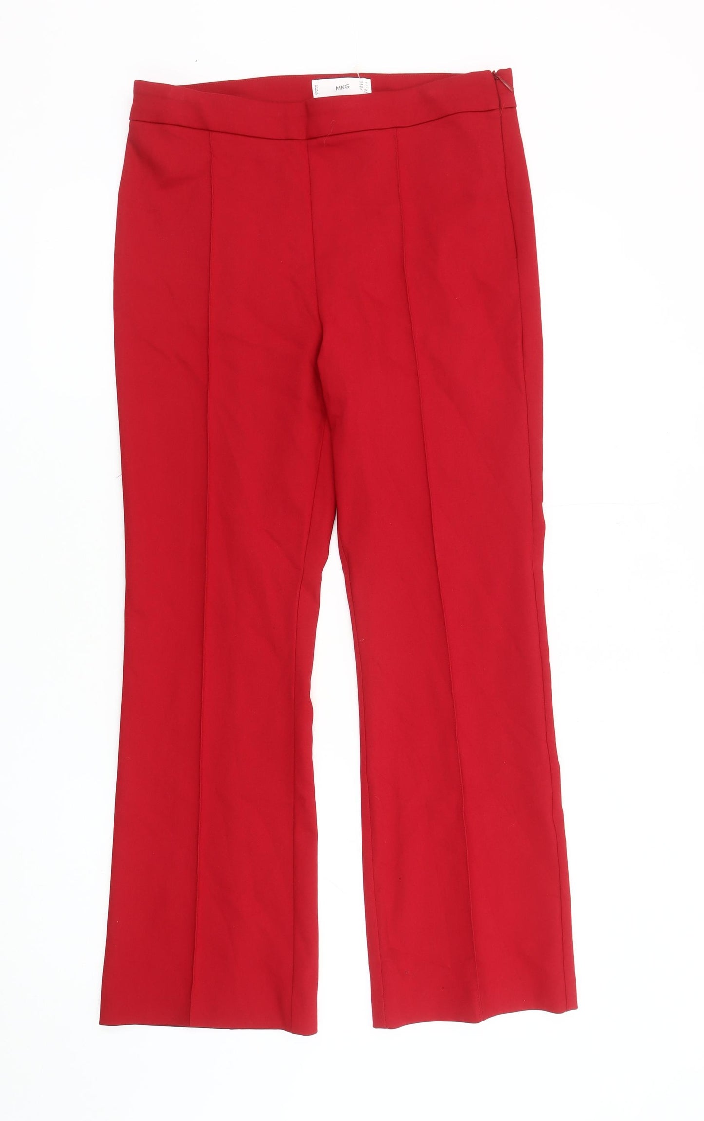 MNG Women's Red Trousers Size 12 Straight Leg