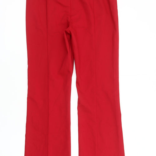 MNG Women's Red Trousers Size 12 Straight Leg