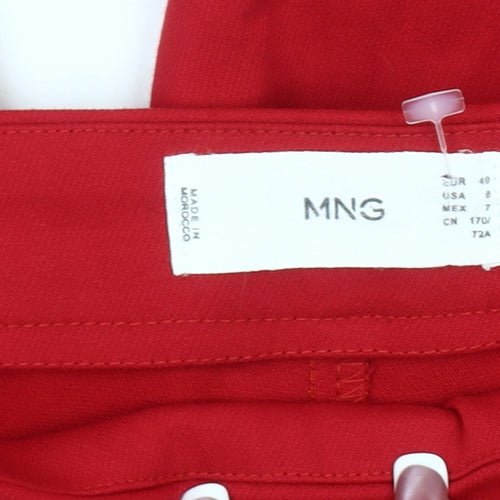 MNG Women's Red Trousers Size 12 Straight Leg