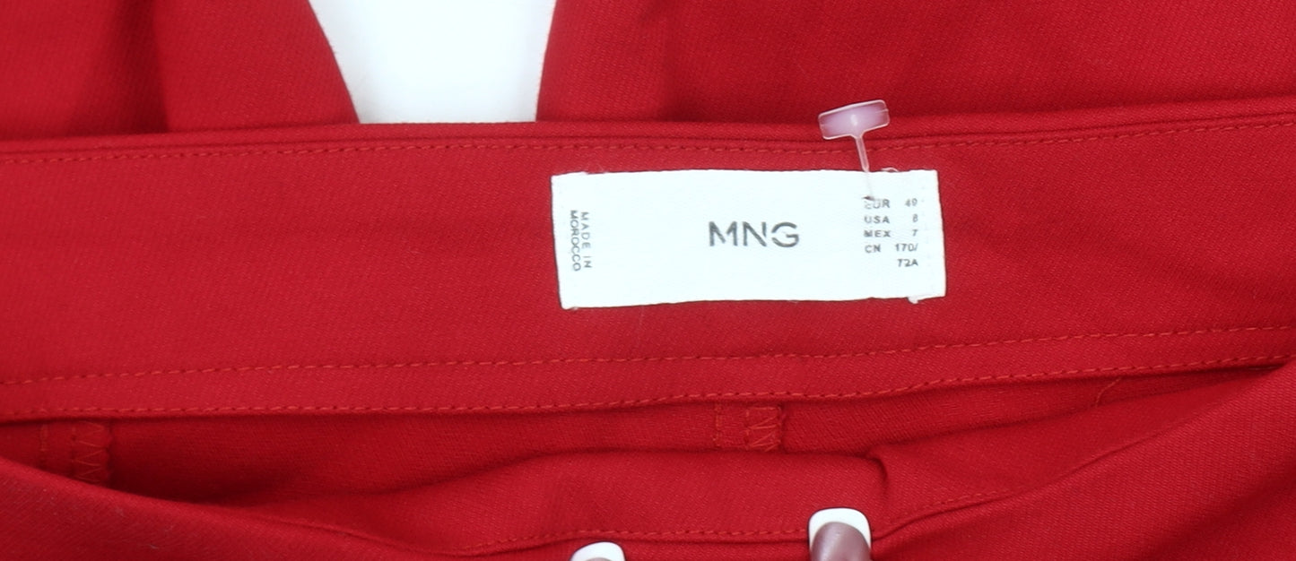 MNG Women's Red Trousers Size 12 Straight Leg