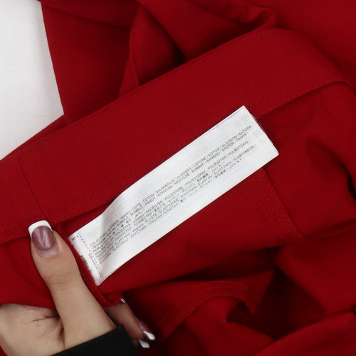 MNG Women's Red Trousers Size 12 Straight Leg