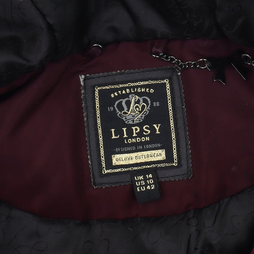 Lipsy Women's Maroon Parka Coat Size 14