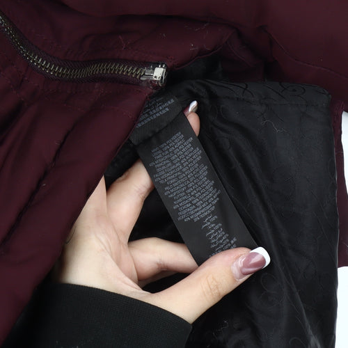 Lipsy Women's Maroon Parka Coat Size 14