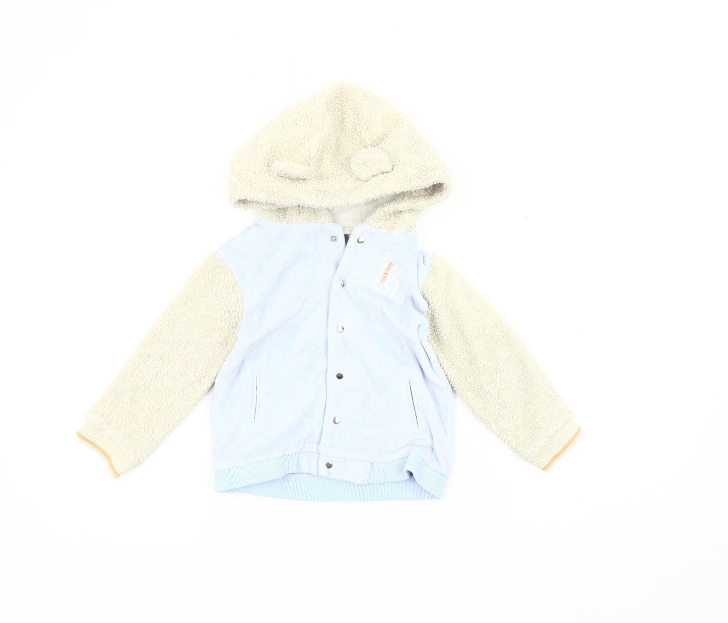 River Island Unisex Varsity Jacket 18-24 Months Blue/Ivory